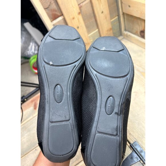 Anne Klein Iflex Black Ballet Flats With Buckle Accent 8M Slip On - Picture 6 of 7